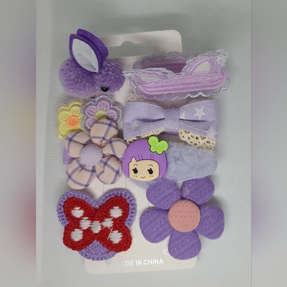 Kawaii Purple Hair Clips